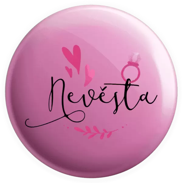 Placka Nevěsta - srdíčka a lístečky