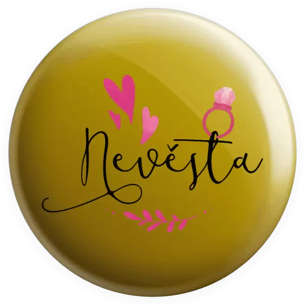Placka Nevěsta - srdíčka a lístečky