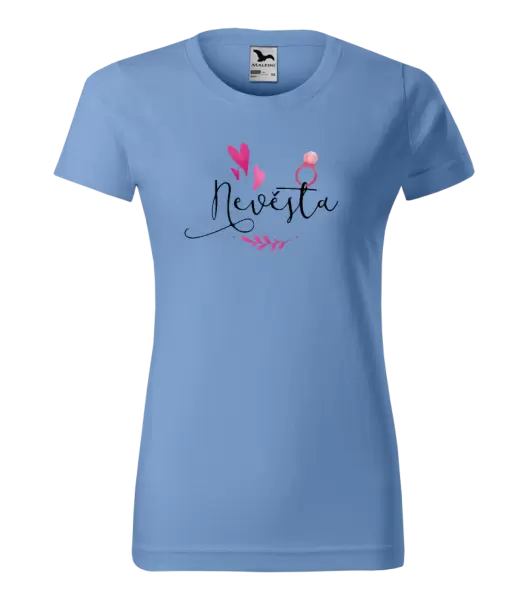 Dámské tričko Nevěsta - srdíčka a lístečky