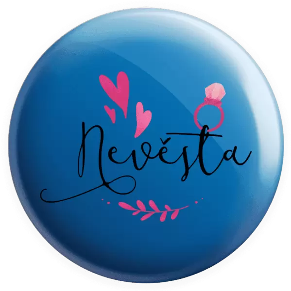 Placka Nevěsta - srdíčka a lístečky