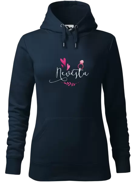Dámská mikina Nevěsta - srdíčka a lístečky