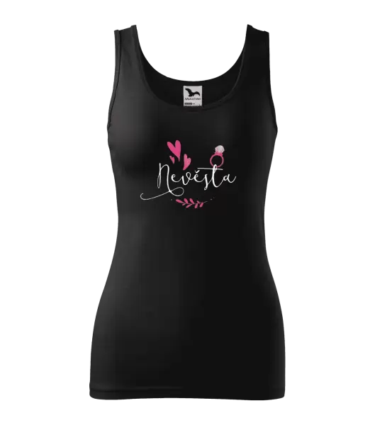 Dámské tílko Nevěsta - srdíčka a lístečky