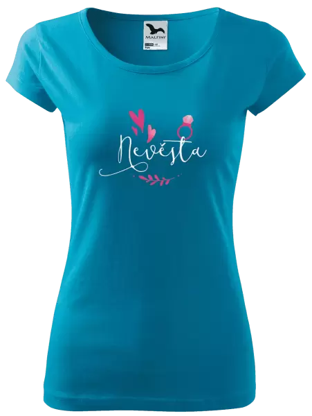 Dámské tričko Nevěsta - srdíčka a lístečky