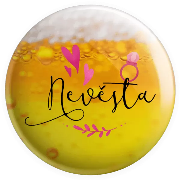 Placka Nevěsta - srdíčka a lístečky