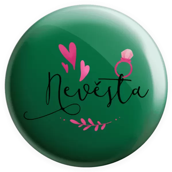 Placka Nevěsta - srdíčka a lístečky