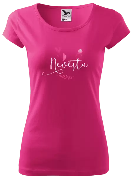 Dámské tričko Nevěsta - srdíčka a lístečky