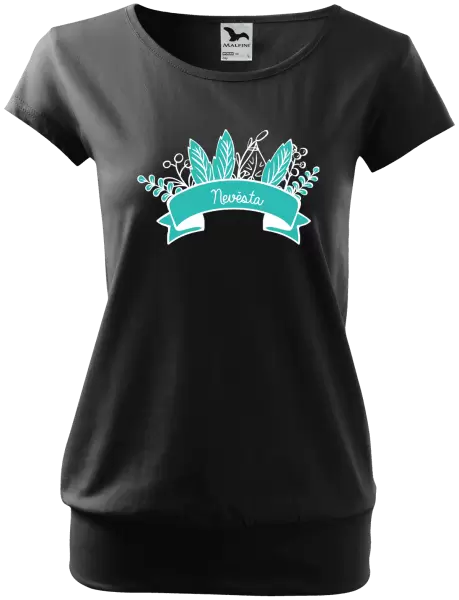 Dámské tričko Nevěsta - zelené lupeny