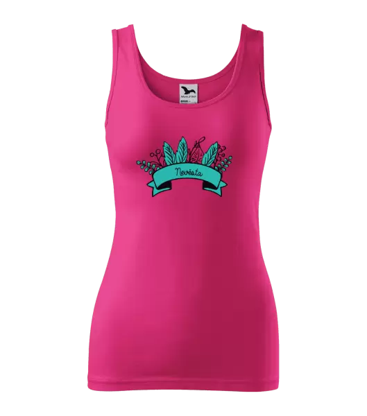 Dámské tílko Nevěsta - zelené lupeny