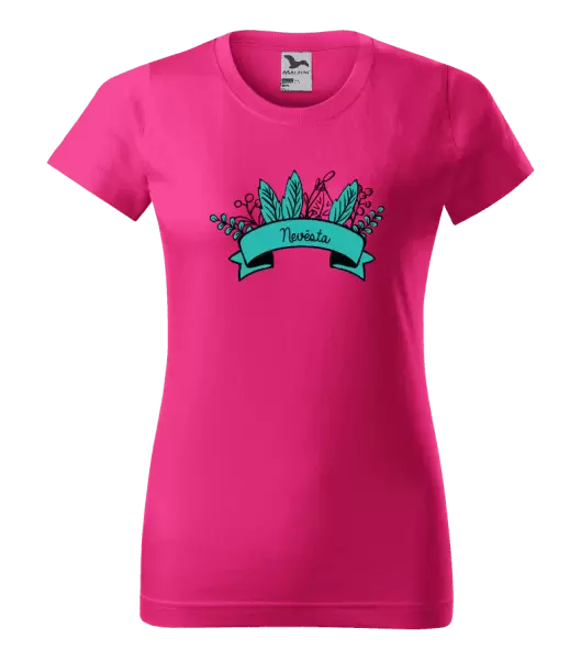 Dámské tričko Nevěsta - zelené lupeny