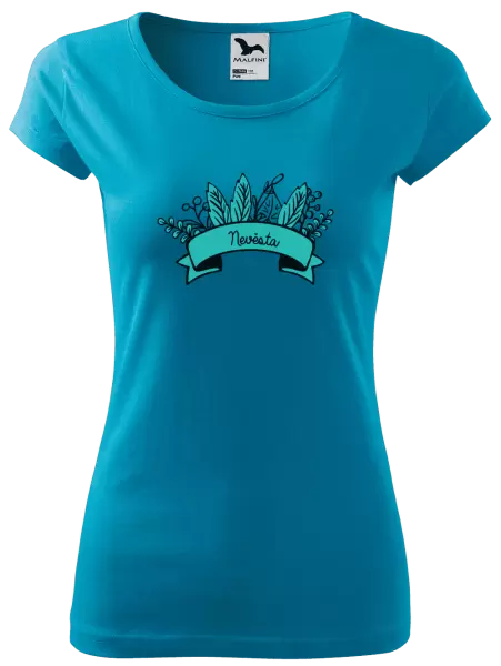 Dámské tričko Nevěsta - zelené lupeny