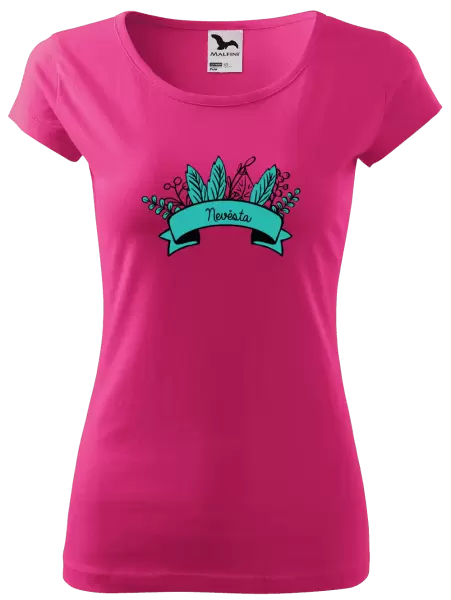 Dámské tričko Nevěsta - zelené lupeny