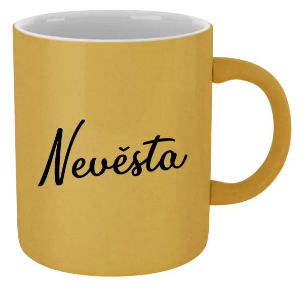 Metalický hrnek Nevěsta - nápis