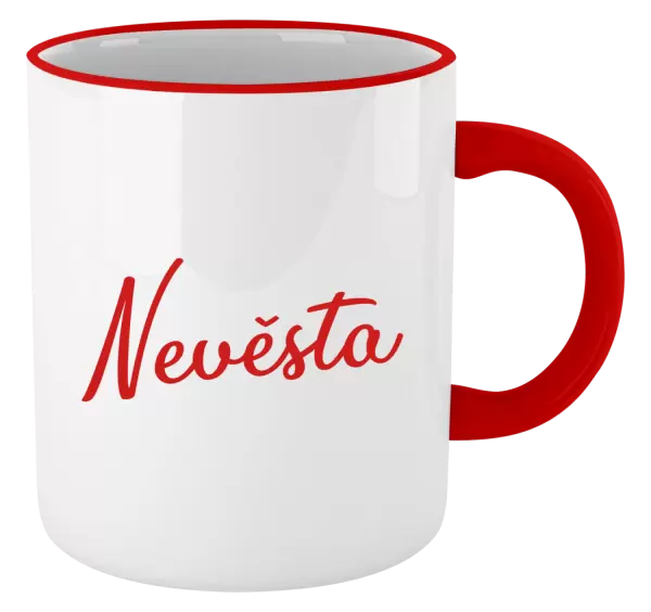 Hrnek Nevěsta - nápis