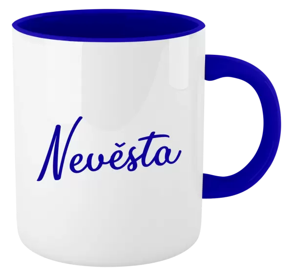 Hrnek Nevěsta - nápis