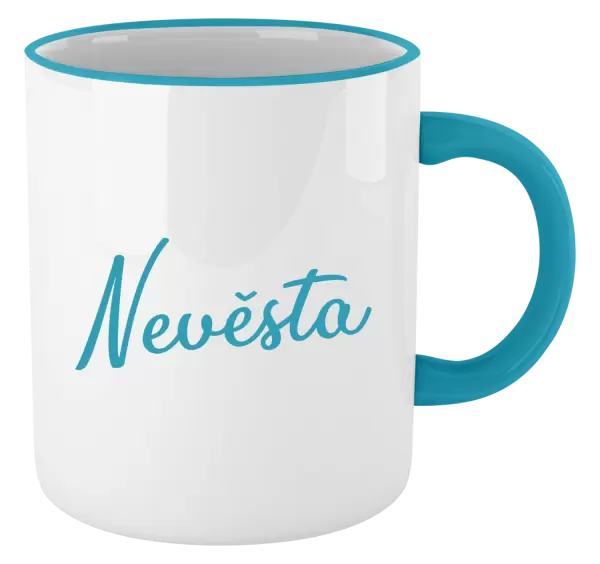 Hrnek Nevěsta - nápis