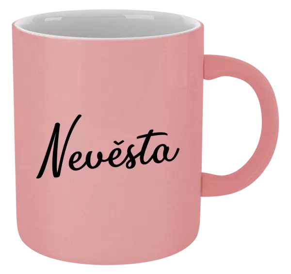 Metalický hrnek Nevěsta - nápis