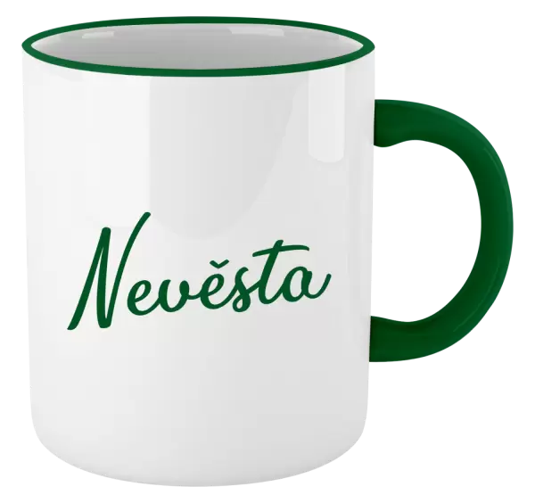 Hrnek Nevěsta - nápis