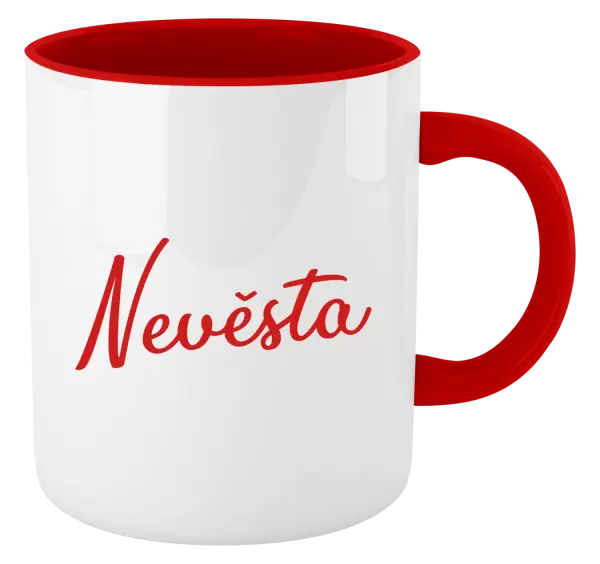 Hrnek Nevěsta - nápis