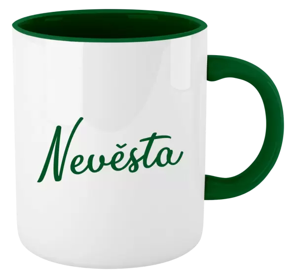 Hrnek Nevěsta - nápis