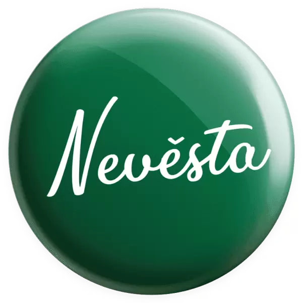 Placka Nevěsta - nápis