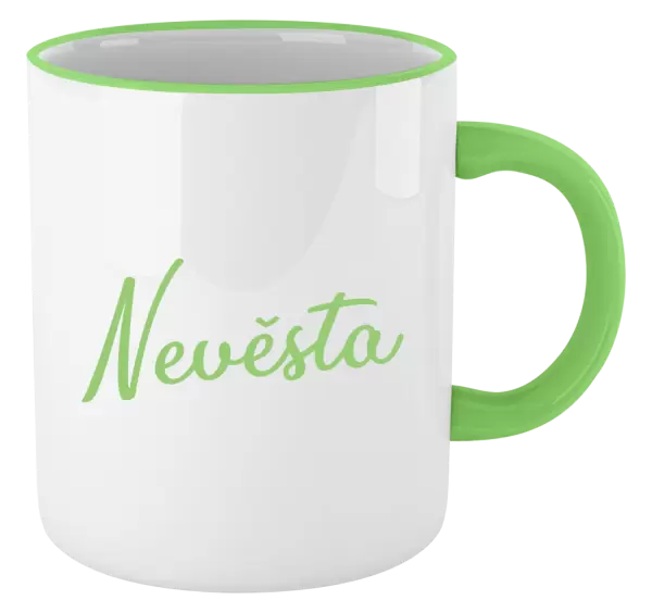 Hrnek Nevěsta - nápis