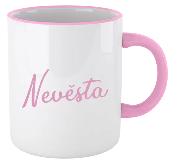 Hrnek Nevěsta - nápis