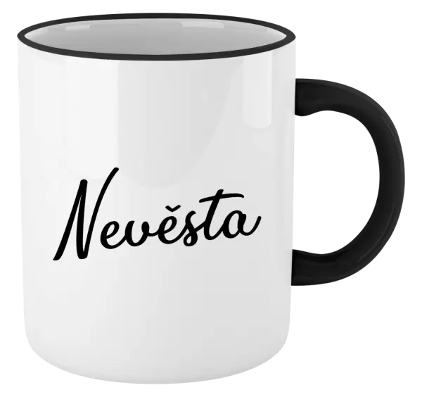 Hrnek Nevěsta - nápis