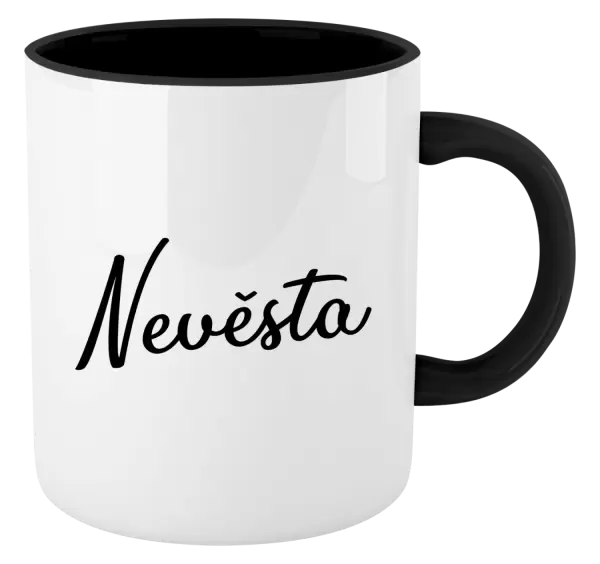 Hrnek Nevěsta - nápis