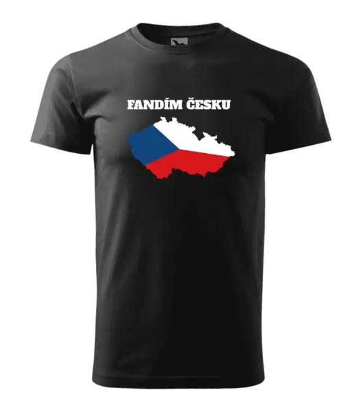 Pánské tričko Fandím Česku - vlajka ve tvaru ČR