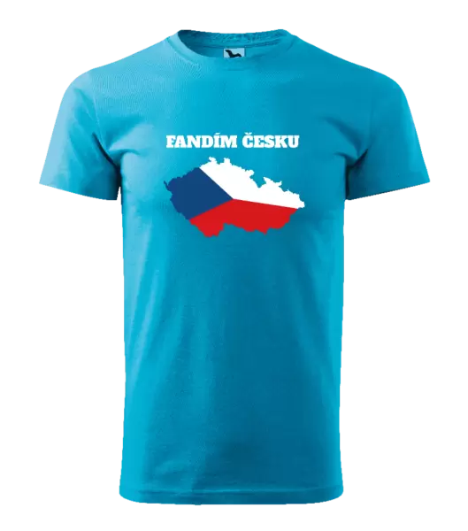 Pánské tričko Fandím Česku - vlajka ve tvaru ČR