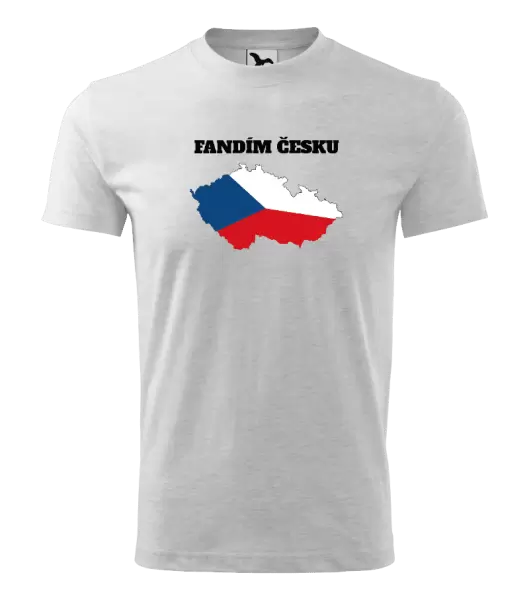 Dětské tričko Fandím Česku - vlajka ve tvaru ČR