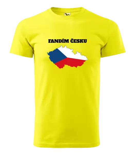 Pánské tričko Fandím Česku - vlajka ve tvaru ČR