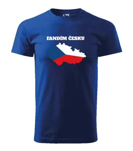 Pánské tričko Fandím Česku - vlajka ve tvaru ČR