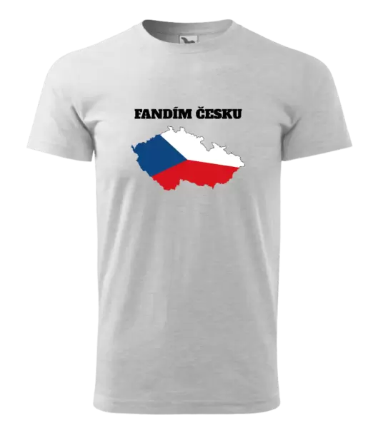 Pánské tričko Fandím Česku - vlajka ve tvaru ČR