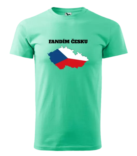 Pánské tričko Fandím Česku - vlajka ve tvaru ČR