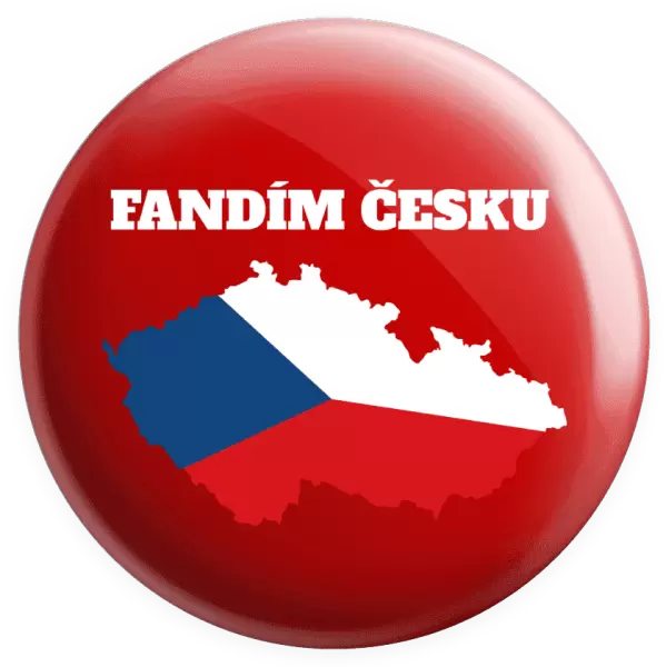 Placka Fandím Česku - vlajka ve tvaru ČR