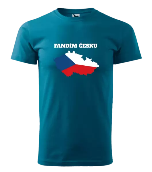 Pánské tričko Fandím Česku - vlajka ve tvaru ČR