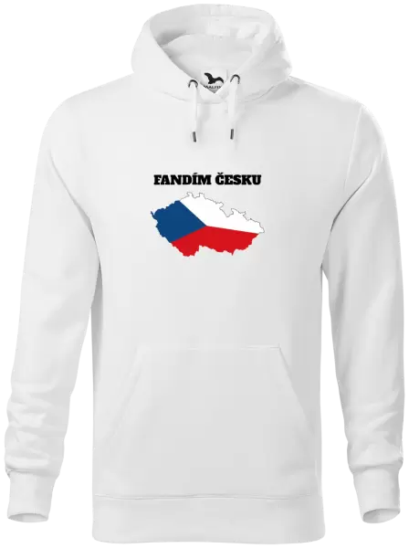 Pánská mikina Fandím Česku - vlajka ve tvaru ČR