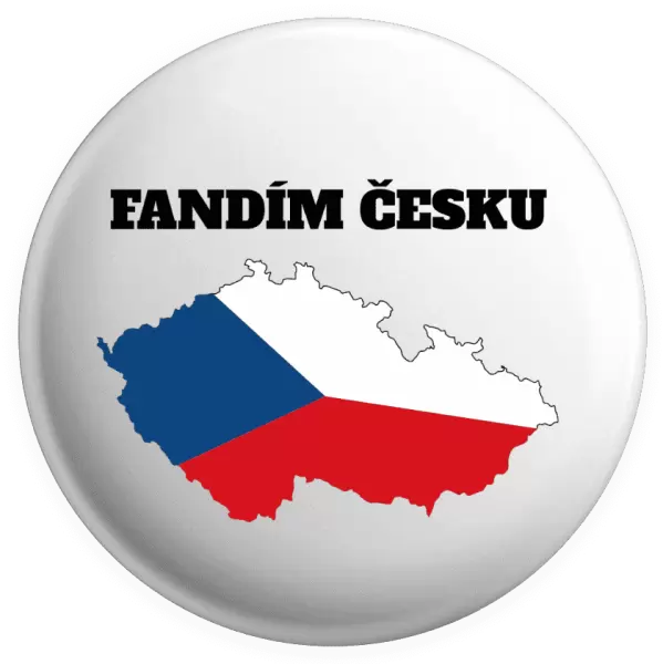 Placka Fandím Česku - vlajka ve tvaru ČR