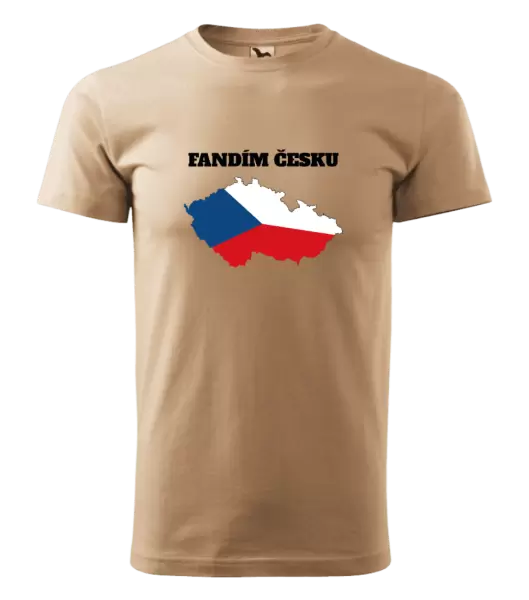 Pánské tričko Fandím Česku - vlajka ve tvaru ČR