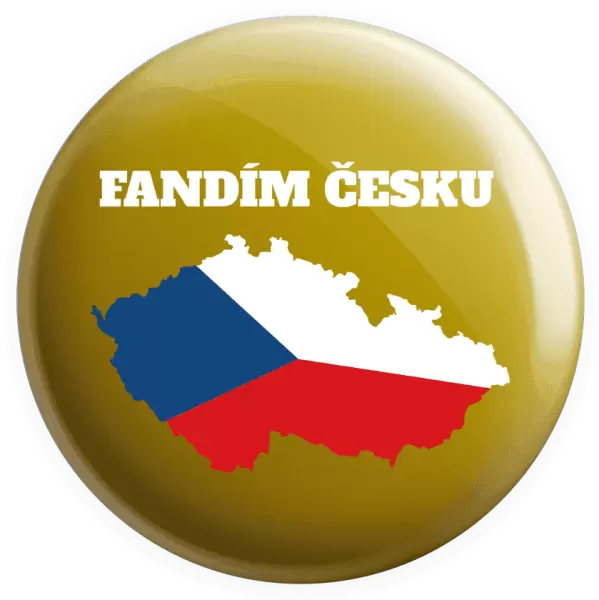 Placka Fandím Česku - vlajka ve tvaru ČR