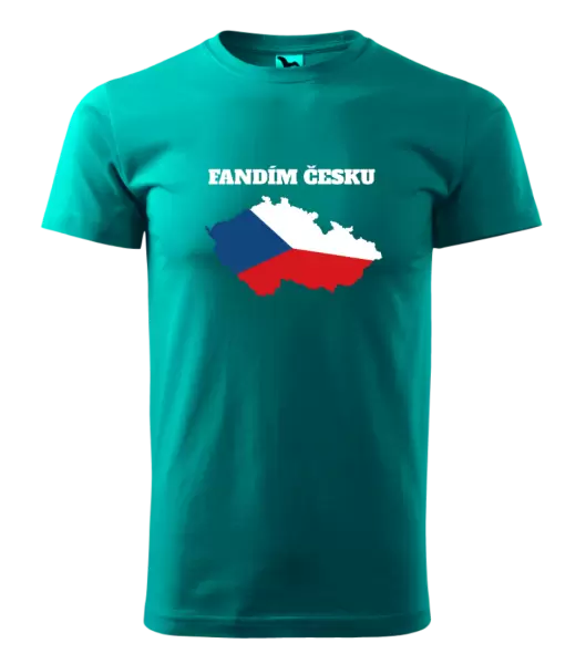 Pánské tričko Fandím Česku - vlajka ve tvaru ČR