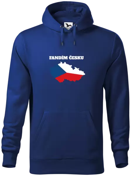 Pánská mikina Fandím Česku - vlajka ve tvaru ČR