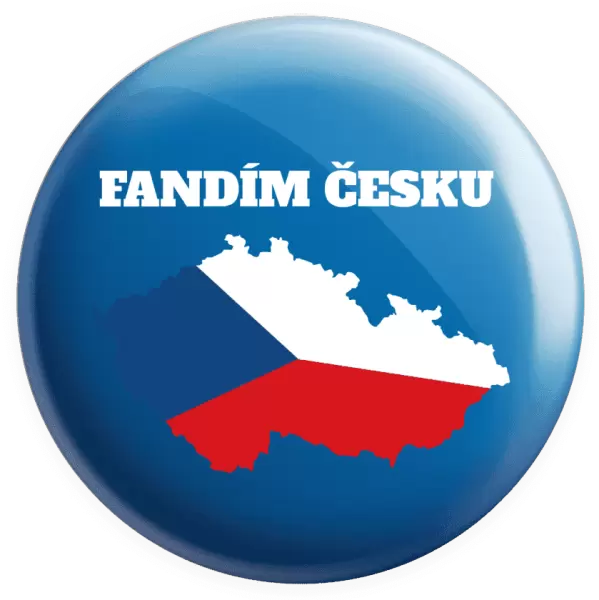Placka Fandím Česku - vlajka ve tvaru ČR