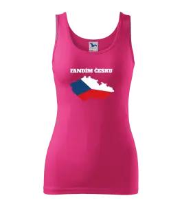 Dámské tílko Malfini Triumph Fandím Česku - vlajka ve tvaru ČR