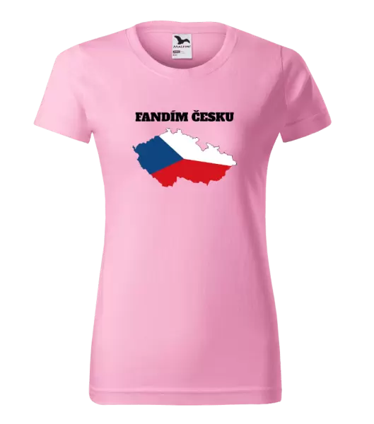 Dámské tričko Fandím Česku - vlajka ve tvaru ČR
