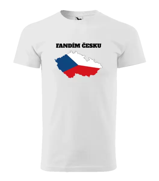 Pánské tričko Fandím Česku - vlajka ve tvaru ČR