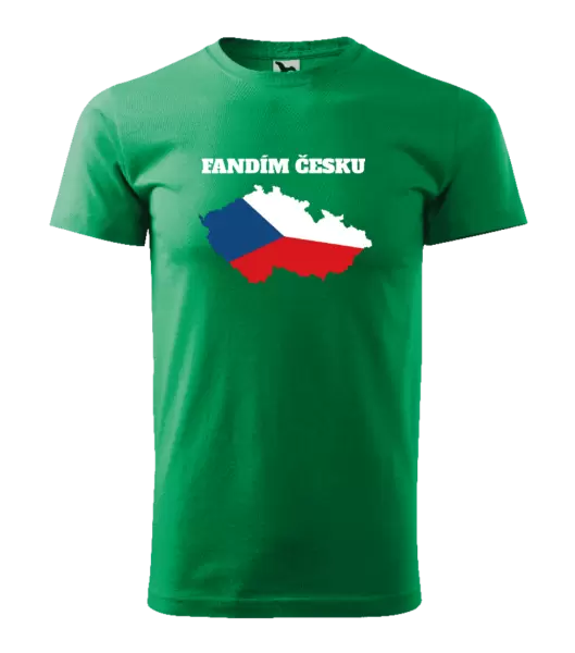 Pánské tričko Fandím Česku - vlajka ve tvaru ČR