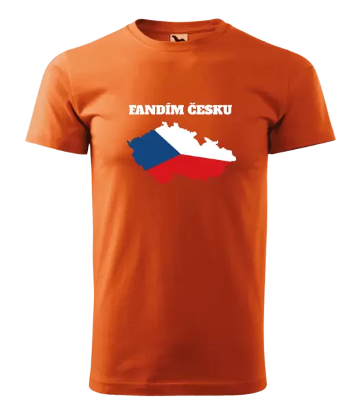 Pánské tričko Fandím Česku - vlajka ve tvaru ČR