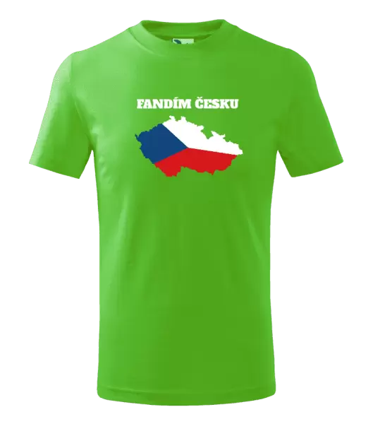 Dětské tričko Fandím Česku - vlajka ve tvaru ČR